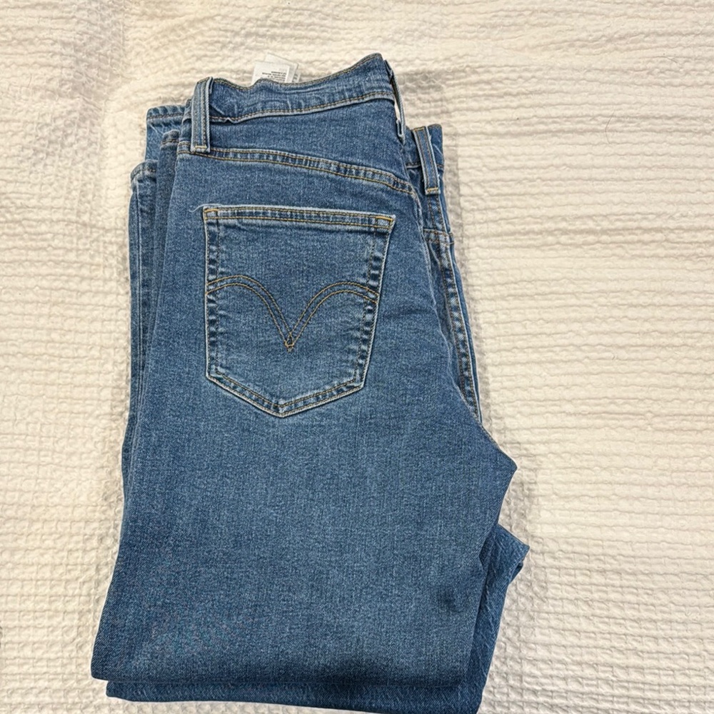 Levi's Blue Ribcage Straight-Leg Ankle Jeans size 29
